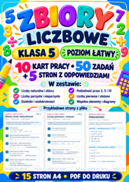 ZBIORY LICZBOWE-ŁATWE-klasa 5