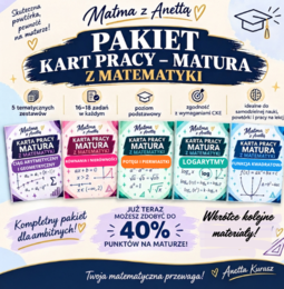 Pakiet 5 kart pracy z matematyki - matura podstawowa cz.1