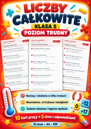 LICZBY CAŁKOWITE-TRUDNE-klasa 5