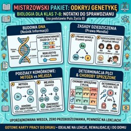 Genetyka – Notatki do Sprawdzianu: Budowa DNA, Prawa Mendla i Dziedziczenie Cech (Puls Życia 8)