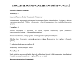 Uroczyste odśpiewanie hymnu Państwowego- scenariusz 11.11