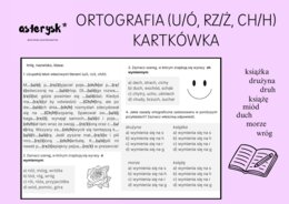 Ortografia (u/ó, rz/ż, ch/h) - kartkówka