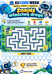 EU Code Week – „Misja: Cyfrowy Odkrywca” | 20 kart pracy + scenariusz + paszport + certyfikat | kl. 4–8