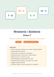 Mnożenie i dzielenie klasa 3: tabliczka mnożenia do 100 – karty pracy