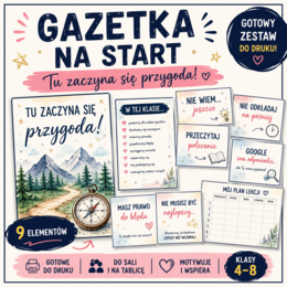 Gazetka na rozpoczęcie roku – „Tu zaczyna się przygoda!” | kl. 4–8
