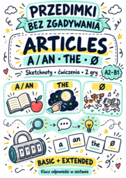 Przedimki bez zgadywania — Articles: a/an, the, Ø | Sketchnoty, ćwiczenia i 2 gry | A2–B1