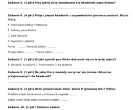 Pakiet materiałów do lektury "Akademia pana Kleksa"