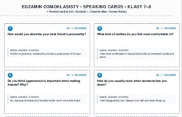 E8 Speaking & Writing Booster: Karty Konwersacyjne (Klasy 7–8) egzamin ósmoklasisty ANGIESLKI SPEAKING