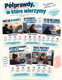 Półprawdy, slogany odbierające moc, motywacja, poppsychologiczne hasła, gazetka, plakaty