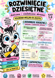 Rozwinięcie dziesiętne – skończone i nieskończone okresowe | Kolorowa wklejka do zeszytu