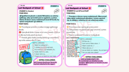 SPEAKING CARDS E8: 15 Zestawów Kart Konwersacyjnych – Reagowanie Językowe & Info-Gap - FUNKCJE JĘZYKOWE  (A5 / Tablica)