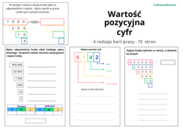 LICZBY,  WARTOŚĆ  POZYCYJNA  I  ZAPIS  LICZB  - 75  STRON  MATEMATYCZNYCH  ĆWICZEŃ