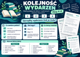 Kolejność wydarzeń w lekturach – karty pracy dla klas 4–8