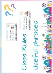 Useful phrases and class rules - karty z wyrażeniami.