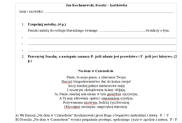 Kartkówka fraszki Jana Kochanowskiego