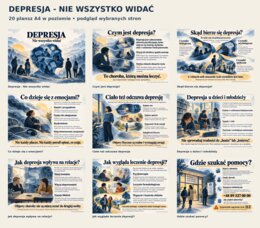 DEPRESJA - NIE WSZYSTKO WIDAĆ - Gazetka edukacyjna | 20 plansz A4 w poziomie