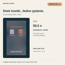 Gęstość w minutę - film, karta ucznia i klucz | Fizyka, klasa 7