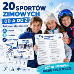 20 sportów zimowych od A do Z — ilustrowany atlas dla ucznia