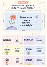 lapbook do lektury "Mały Książę", 5 kart pomocniczych, pdf