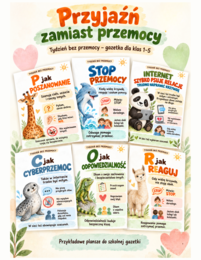 Przyjaźń zamiast przemocy- gazetka na tydzień bez przemocy, tydzień budowania relacji