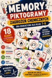 MEMORY – Piktogramy zagrożeń chemicznych | 18 kart | Gra dla klas 7–8