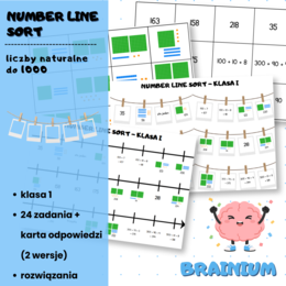 NUMBER LINE SORT (SORTOWANIE LICZB NA OSI LICZBOWEJ) - liczby naturalne do 1000