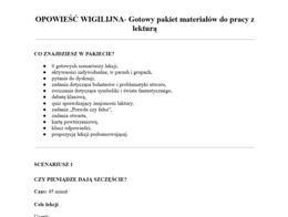 Opowieść wigilijna - Gotowy pakiet materiałów do pracy z lekturą