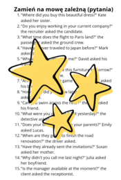 Karty pracy- Passive Voice and Reported Speech