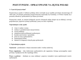 Pozytywizm- opracowanie na język polski