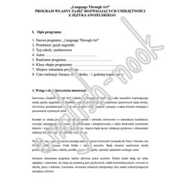 English through Art – program innowacji pedagogicznej