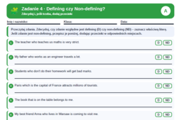 Relative clauses /gerung and to infinitive- karta pracy