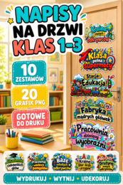 🌈 KOLOROWE NAPISY NA DRZWI KLAS 1–3