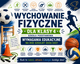 Wymagania edukacyjne z wychowania fizycznego dla klasy 4 SP