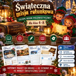Swiąteczna misja ratunkowa- scape room polonistyczny 2 warianty