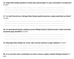 Pakiet materiałów do lektury "Mały Książę"