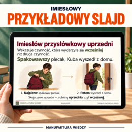 Imiesłowy – prezentacja z ćwiczeniami i odpowiedziami | klasy 7–8 | nauczyciel | egzamin ósmoklasisty