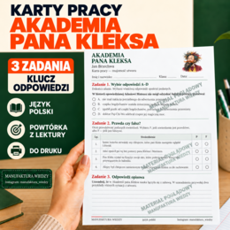 „Akademia pana Kleksa” – karta pracy z odpowiedziami dla nauczyciela | znajomość lektury