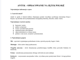 Antyk- opracowanie na język polski