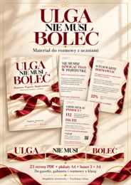 Ulga nie musi boleć -wsparcie, bezpieczeństwo, samookaleczenia, plakaty/materiał do pogadanki