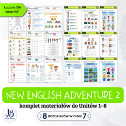 New English Adventure 2 – Units 1–8 – komplet materiałów | 8 rozdziałów w cenie 7