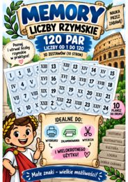 Memory – liczby rzymskie 1–120 | 120 par do druku i zabawy