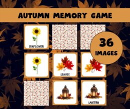 🍂 Autumn Memory Game – Jesienne Memory w języku angielskim  🍁