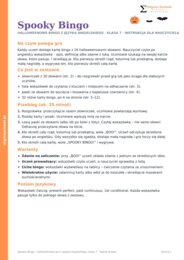 Halloween – Spooky Bingo – język angielski, klasa 7