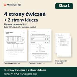 Pierwsze zakupy - liczenie pieniędzy do 20 zł - karta pracy z kluczem | Matematyka, klasa 1 | Wariant A