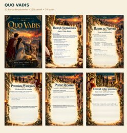 QUO VADIS — 22 karty dwustronne, 129 zadań, sprawdzian i klucze | klasy 7–8