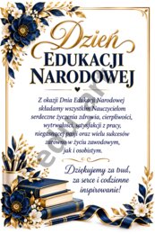 Wielki plakat XXL na Dzień Edukacji Narodowej – życzenia, granat i złoto (16 stron A4)