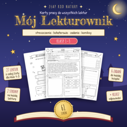 Lekturownik dla klas 1–3 – karty pracy do 27 lektur ze streszczeniami i zadaniami (PDF, 61 stron)