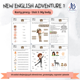 New English Adventure 1 – Unit 5: My Body – karty pracy