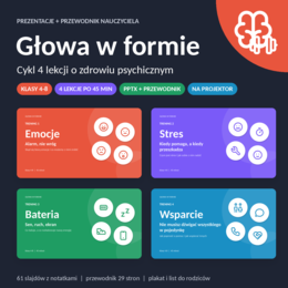 Głowa w formie: 4 lekcje o zdrowiu psychicznym z prezentacjami, klasy 4-8