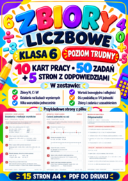 ZBIORY LICZBOWE-TRUDNE-klasa 6